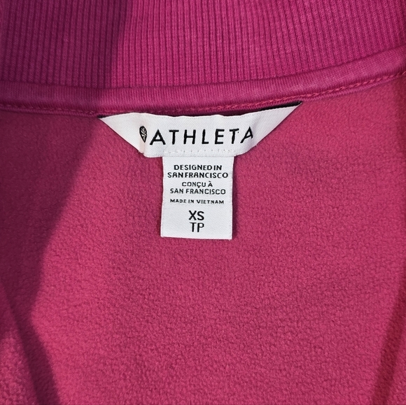Athleta Triumph Hybrid Half Zip Sweatshirt Salvia Pink Size XS - Picture 9 of 9
